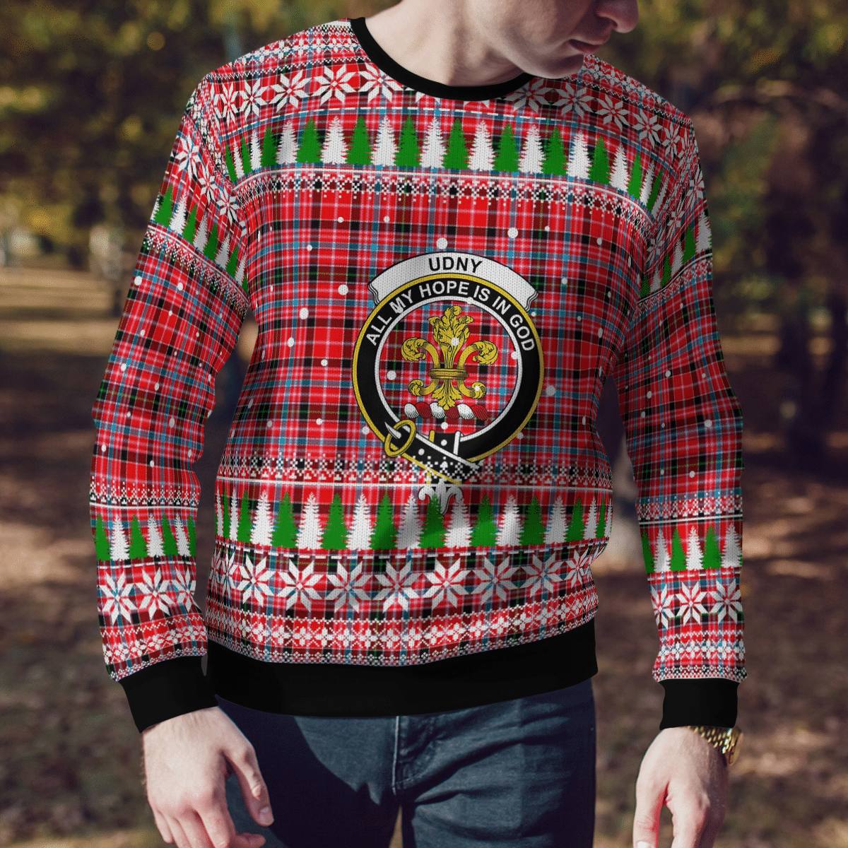 Clan Udny Crest Tartan Christmas Ugly Sweater EK19 Udny Crest Tartan Tartan Ugly Sweater   