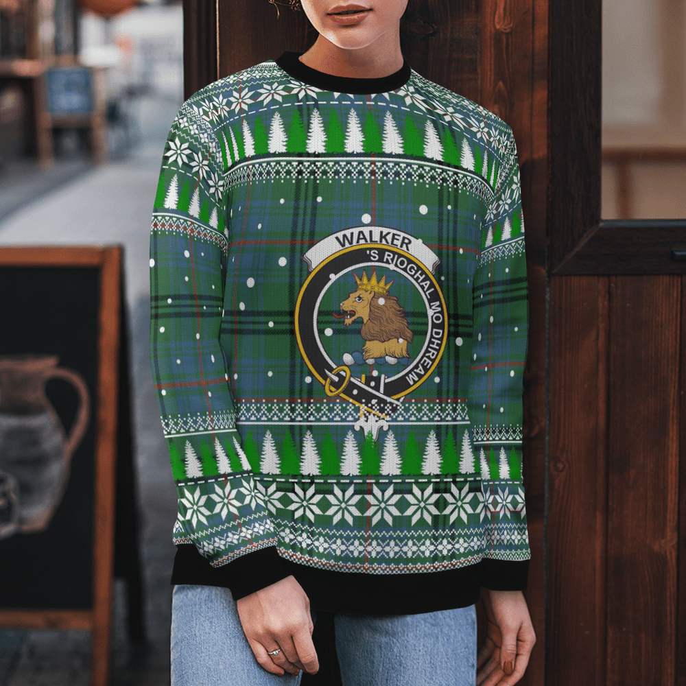 Clan Walker Hunting Ancient Crest Tartan Christmas Ugly Sweater MF90 Walker Hunting Ancient Crest Tartan Tartan Ugly Sweater   