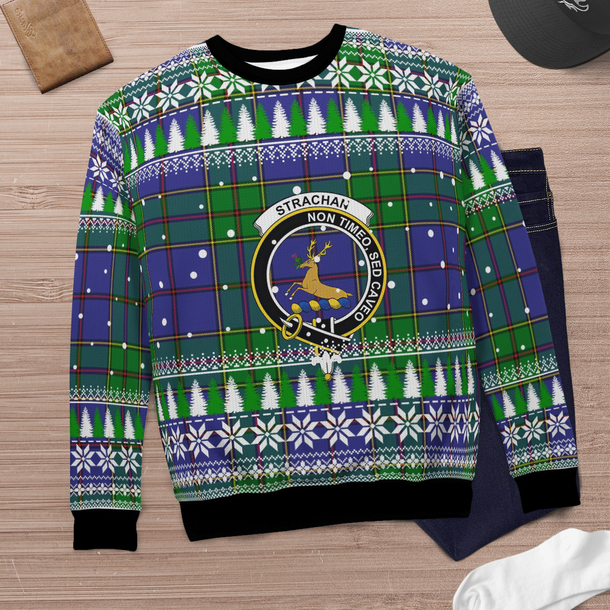 Clan Strachan Crest Tartan Christmas Ugly Sweater RO96 Strachan Crest Tartan Tartan Ugly Sweater   