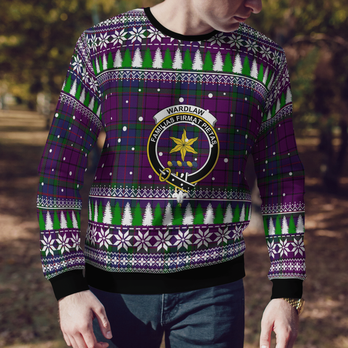 Clan Wardlaw Crest Tartan Christmas Ugly Sweater MD78 Wardlaw Crest Tartan Tartan Ugly Sweater   