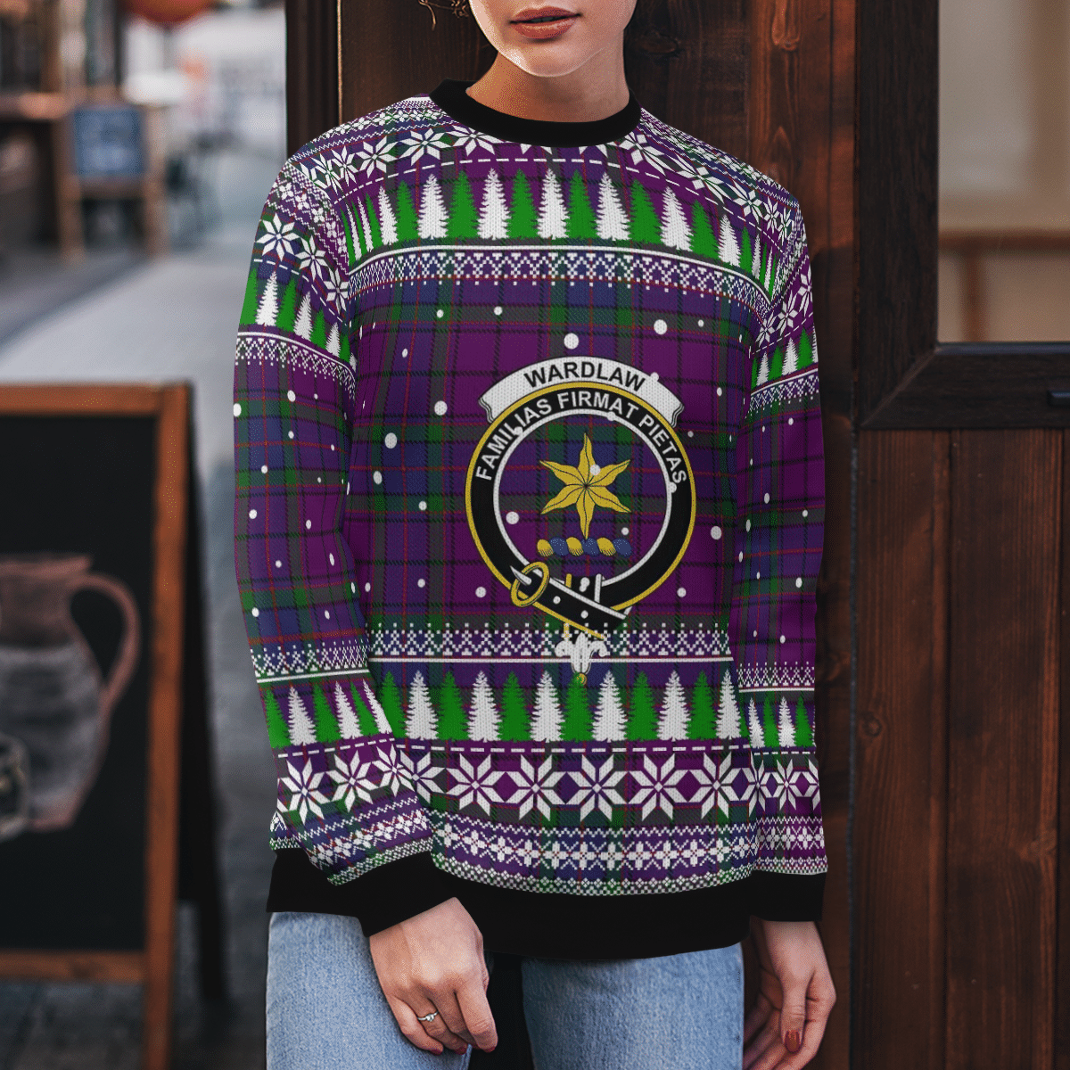 Clan Wardlaw Crest Tartan Christmas Ugly Sweater MD78 Wardlaw Crest Tartan Tartan Ugly Sweater   