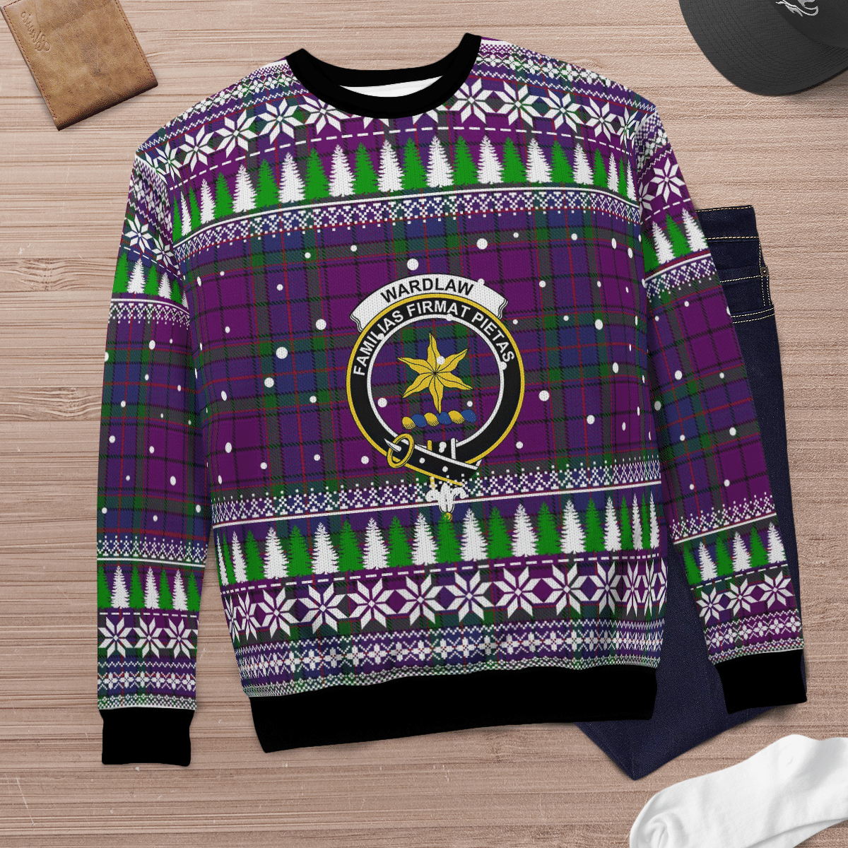 Clan Wardlaw Crest Tartan Christmas Ugly Sweater MD78 Wardlaw Crest Tartan Tartan Ugly Sweater   