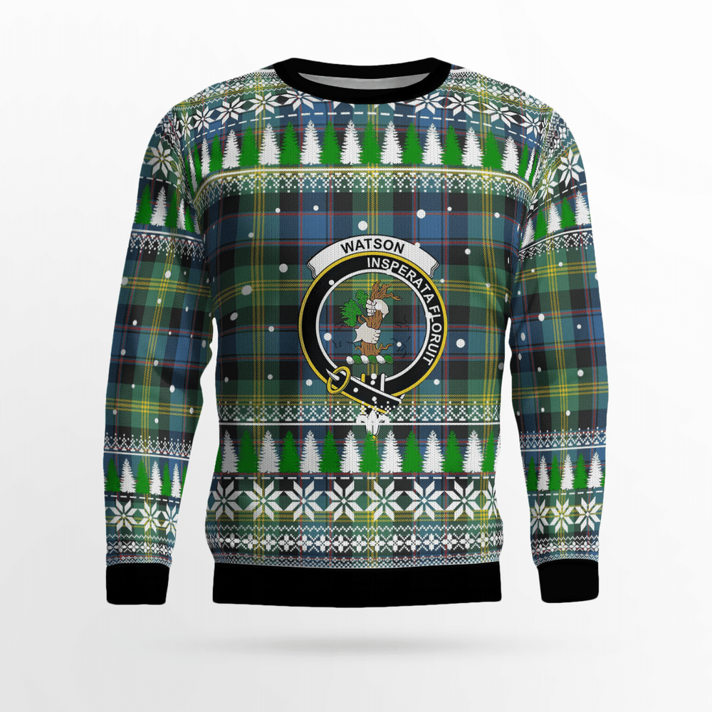 Clan Watson Ancient Crest Tartan Christmas Ugly Sweater MW37 Watson Ancient Crest Tartan Tartan Ugly Sweater   