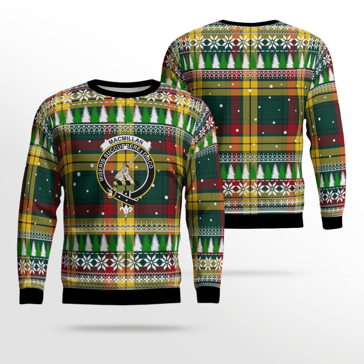 Clan MacMillan Old Modern Crest Tartan Christmas Ugly Sweater QV66 MacMillan Old Modern Crest Tartan Tartan Ugly Sweater   