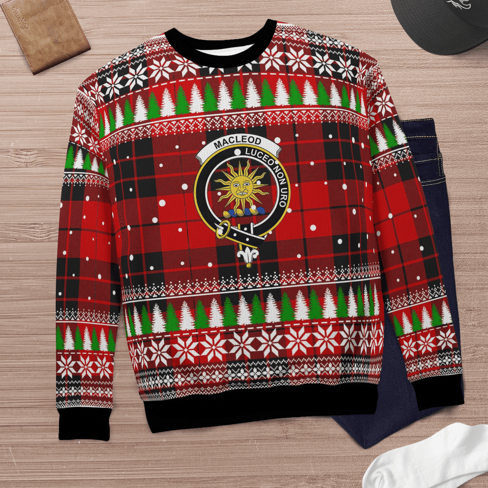 Clan MacLeod of Raasay Crest Tartan Christmas Ugly Sweater DY63 MacLeod of Raasay Crest Tartan Tartan Ugly Sweater   