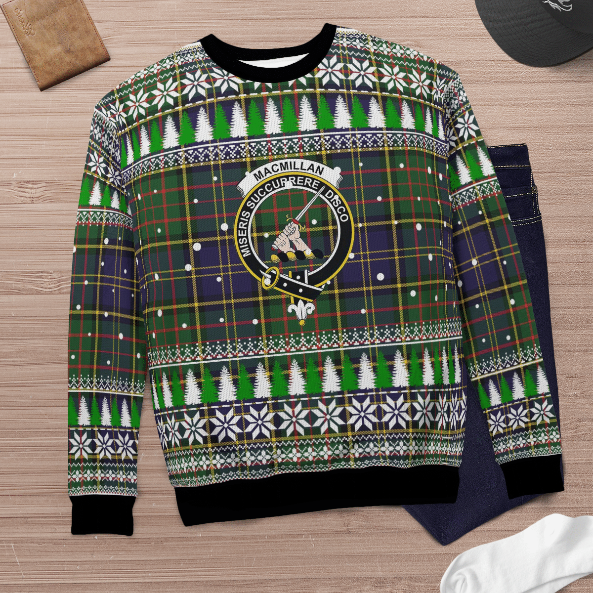 Clan MacMillan Hunting Modern Crest Tartan Christmas Ugly Sweater MJ95 MacMillan Hunting Modern Crest Tartan Tartan Ugly Sweater   