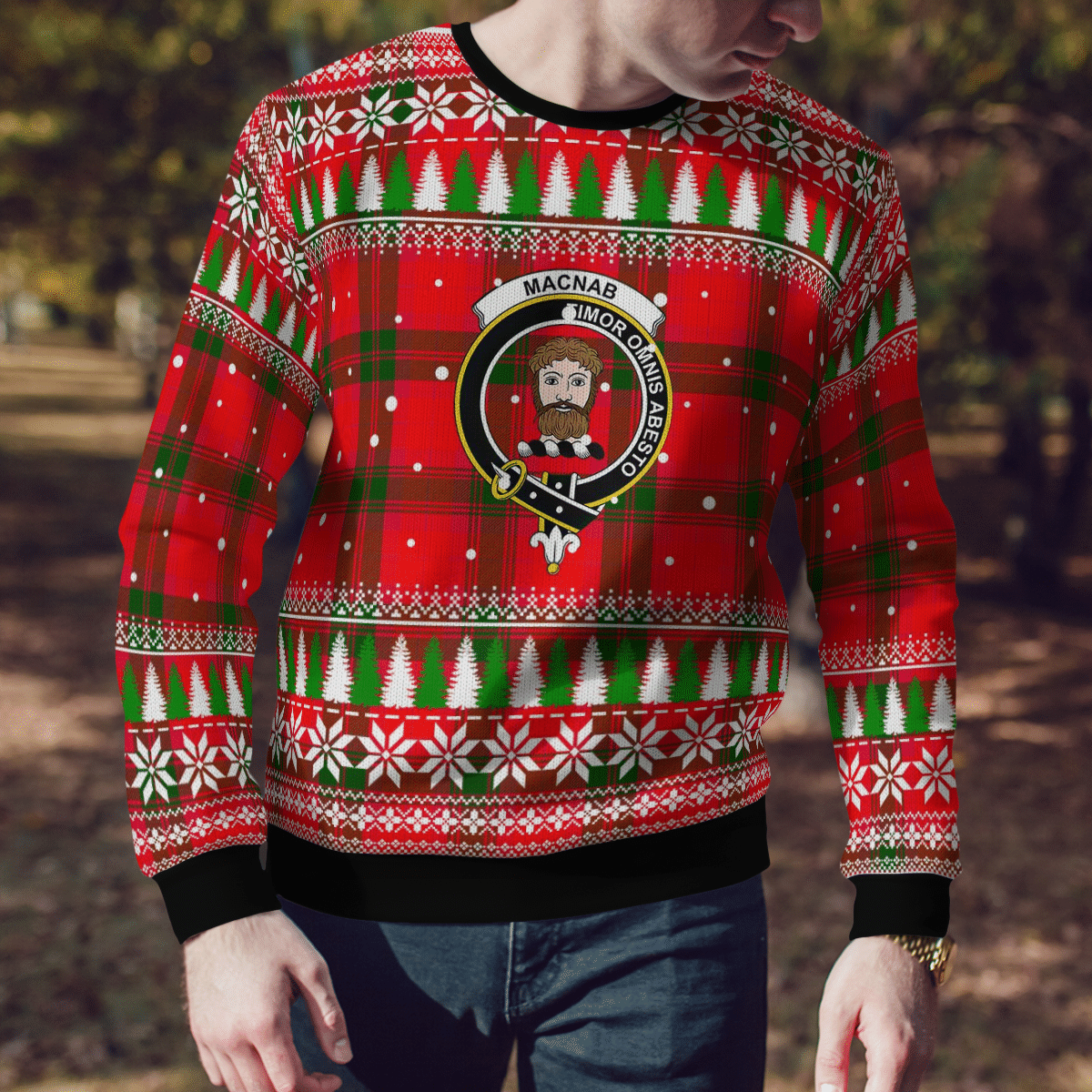Clan MacNab Modern Crest Tartan Christmas Ugly Sweater YI62 MacNab Modern Crest Tartan Tartan Ugly Sweater   
