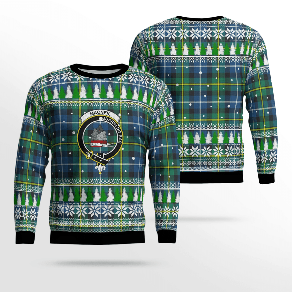 Clan MacNeill of Barra Ancient Crest Tartan Christmas Ugly Sweater ER17 MacNeill of Barra Ancient Crest Tartan Tartan Ugly Sweater   