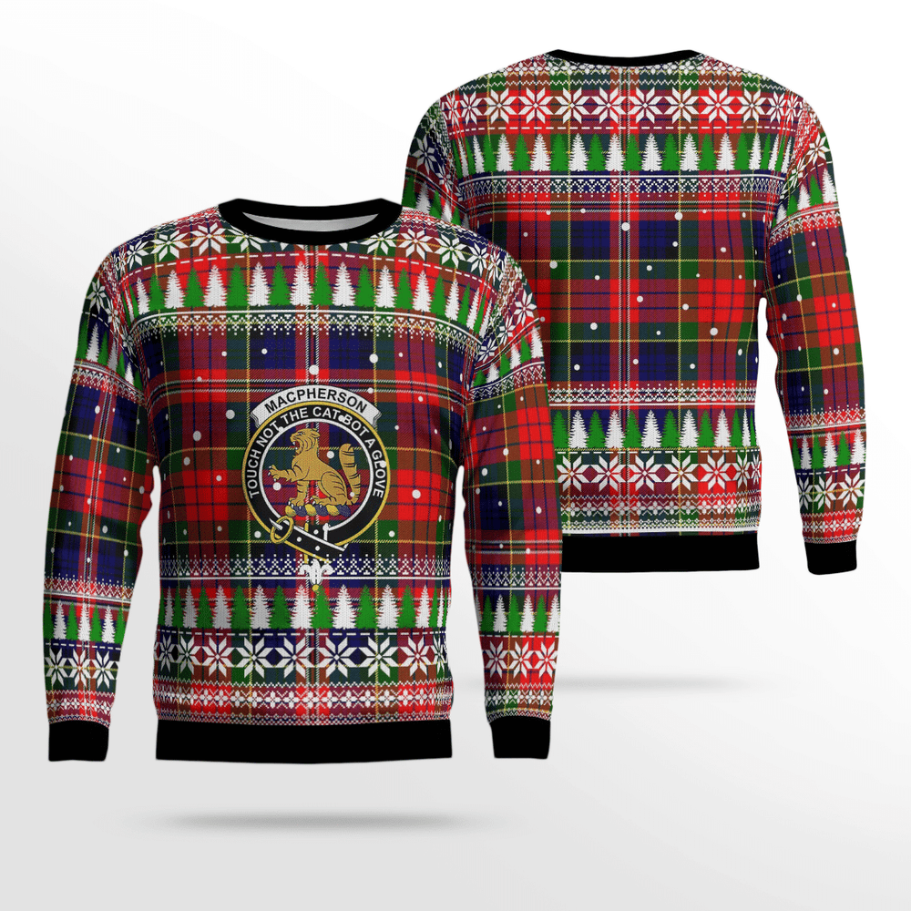 Clan MacPherson Modern Crest Tartan Christmas Ugly Sweater XE92 MacPherson Modern Crest Tartan Tartan Ugly Sweater   