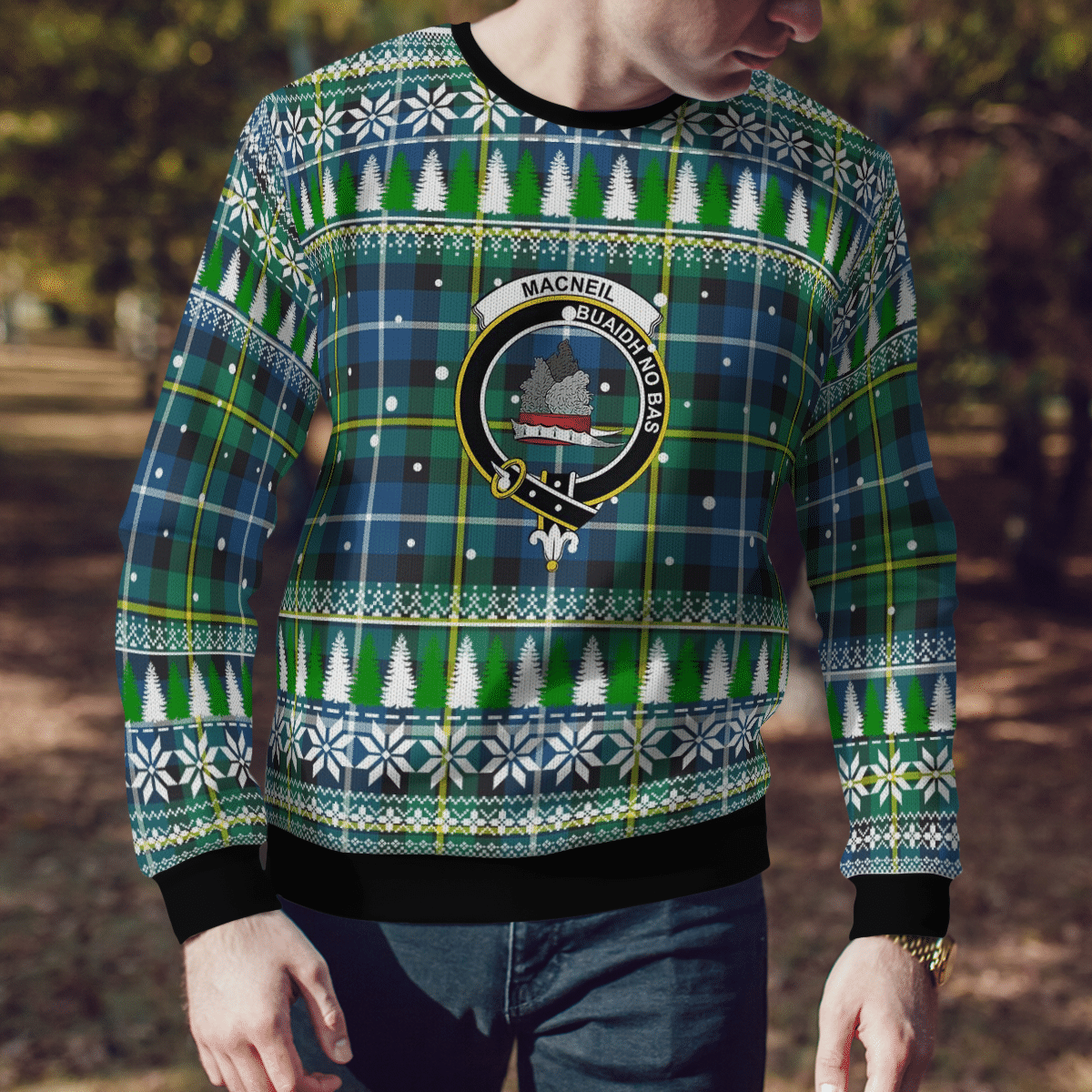 Clan MacNeill of Barra Ancient Crest Tartan Christmas Ugly Sweater ER17 MacNeill of Barra Ancient Crest Tartan Tartan Ugly Sweater   