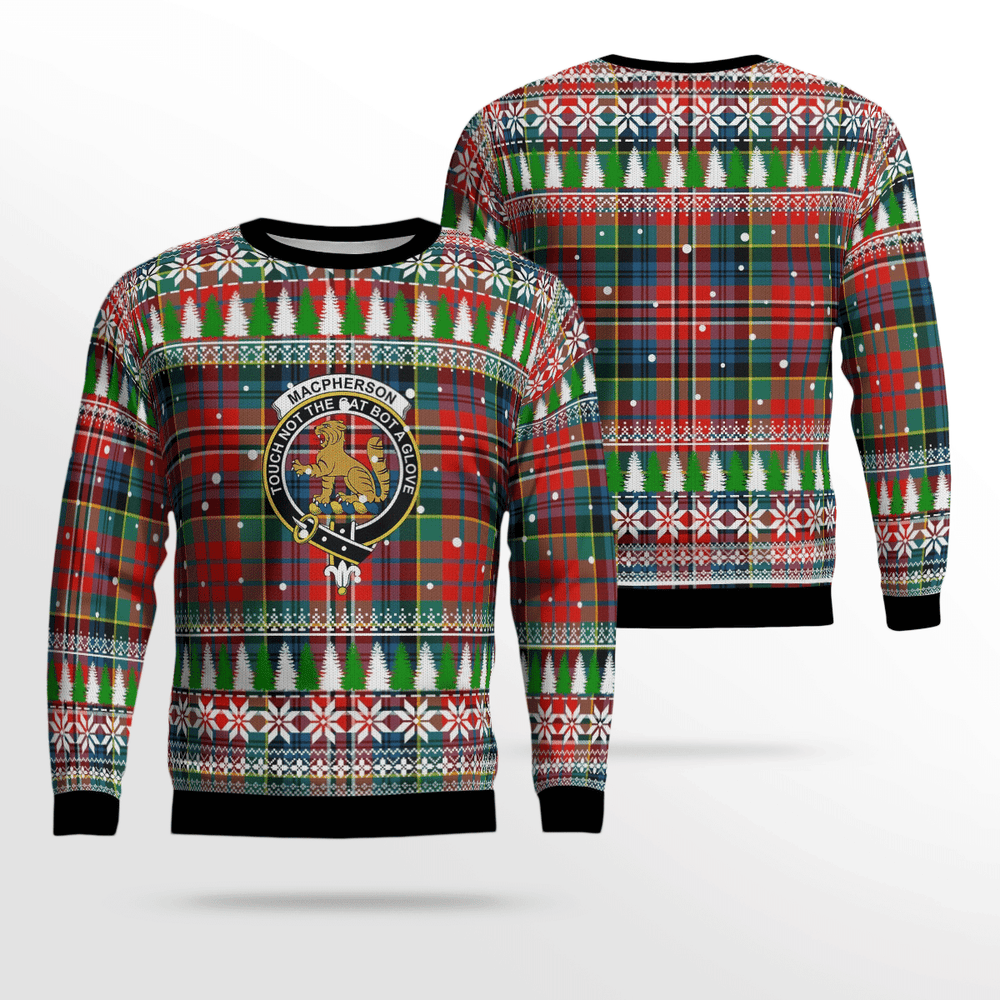 Clan MacPherson Ancient Crest Tartan Christmas Ugly Sweater GB69 MacPherson Ancient Crest Tartan Tartan Ugly Sweater   