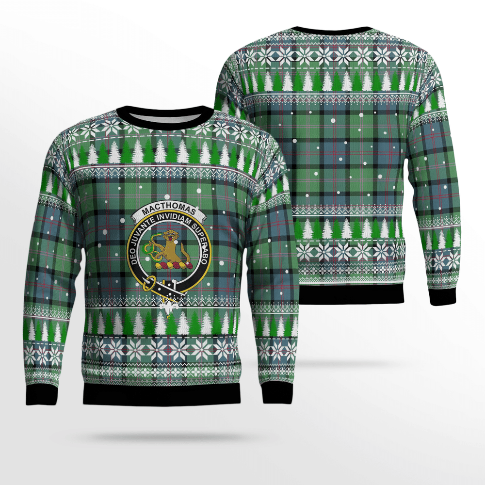 Clan MacThomas Ancient Crest Tartan Christmas Ugly Sweater BD23 MacThomas Ancient Crest Tartan Tartan Ugly Sweater   