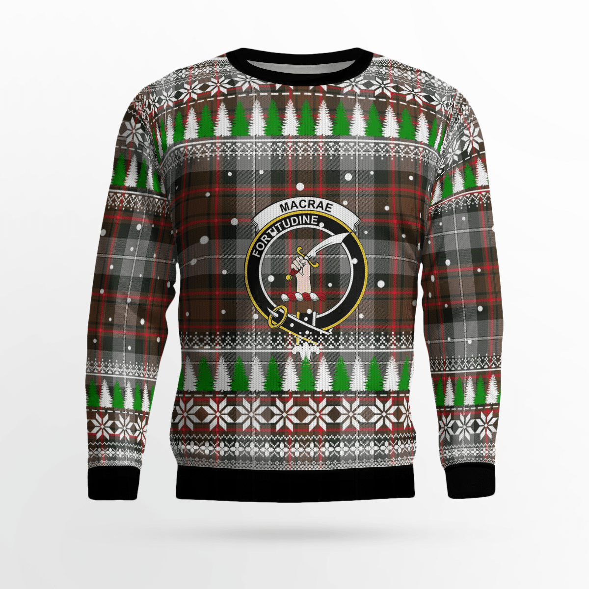 Clan MacRae Hunting Weathered Crest Tartan Christmas Ugly Sweater CL51 MacRae Hunting Weathered Crest Tartan Tartan Ugly Sweater   