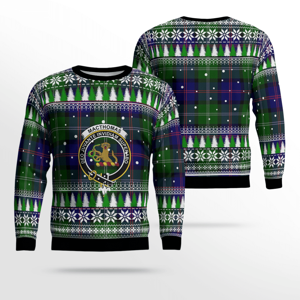 Clan MacThomas Modern Crest Tartan Christmas Ugly Sweater ZJ75 MacThomas Modern Crest Tartan Tartan Ugly Sweater   