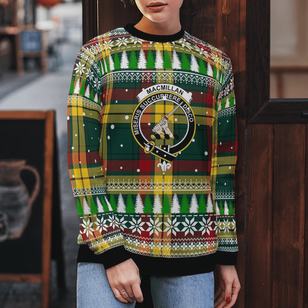 Clan MacMillan Old Modern Crest Tartan Christmas Ugly Sweater QV66 MacMillan Old Modern Crest Tartan Tartan Ugly Sweater   