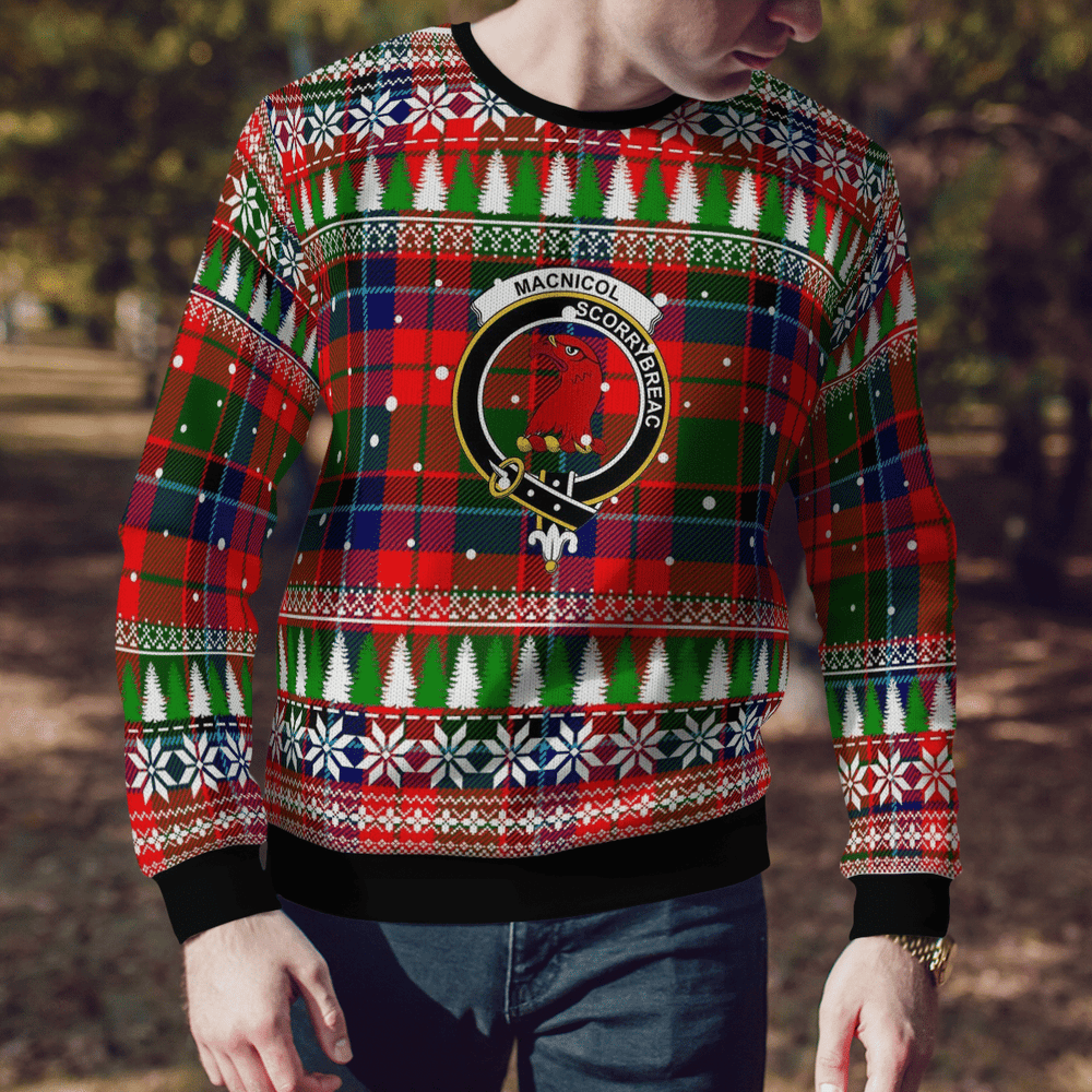 Clan Macnicol Crest Tartan Christmas Ugly Sweater IH96 Macnicol Crest Tartan Tartan Ugly Sweater   