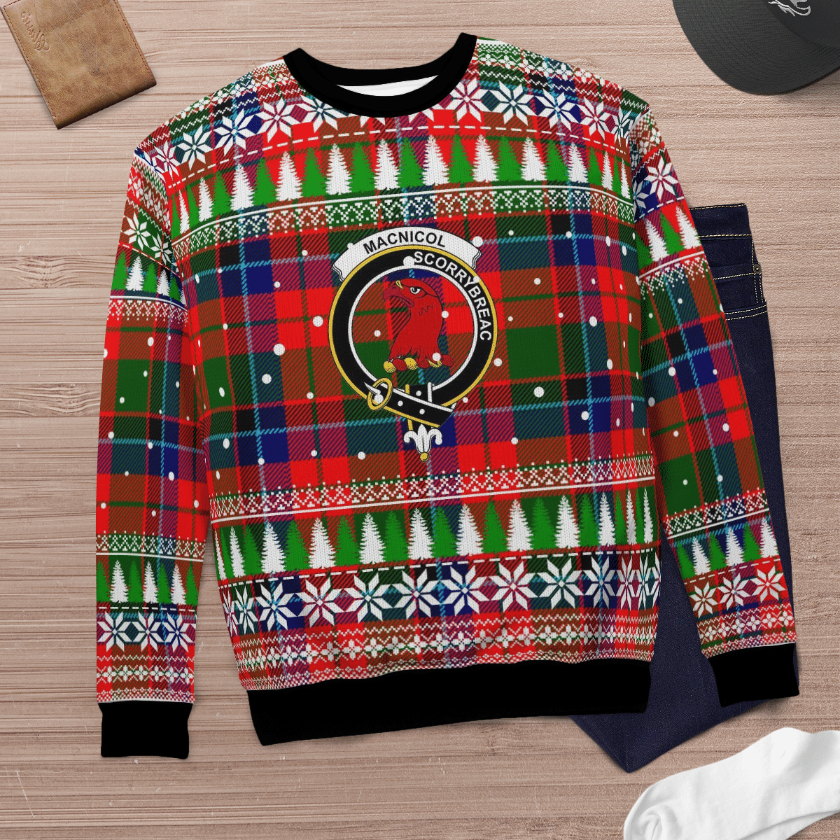 Clan Macnicol Crest Tartan Christmas Ugly Sweater IH96 Macnicol Crest Tartan Tartan Ugly Sweater   