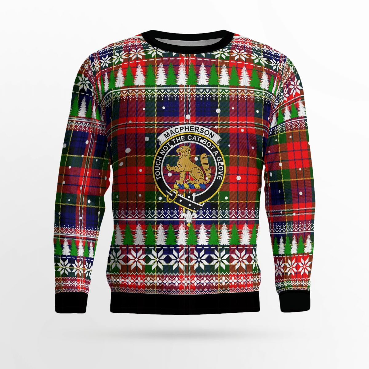Clan MacPherson Modern Crest Tartan Christmas Ugly Sweater XE92 MacPherson Modern Crest Tartan Tartan Ugly Sweater   