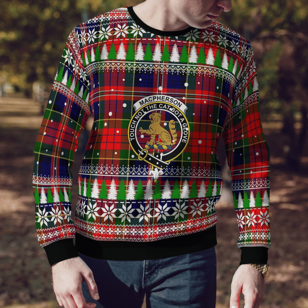 Clan MacPherson Modern Crest Tartan Christmas Ugly Sweater XE92 MacPherson Modern Crest Tartan Tartan Ugly Sweater   