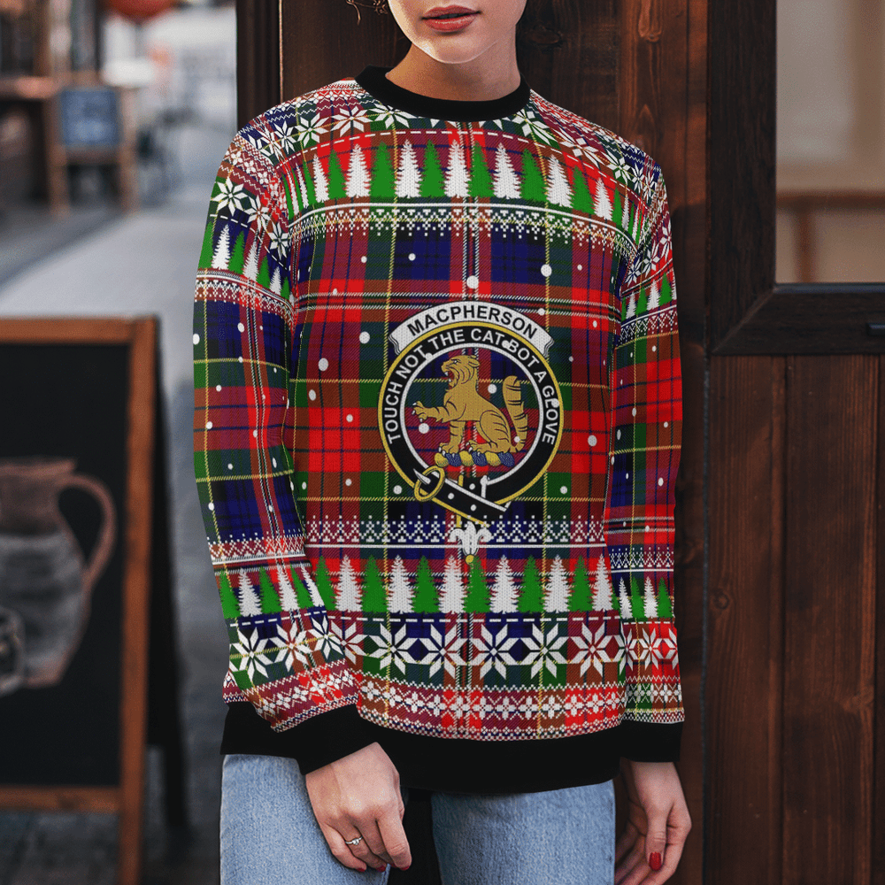 Clan MacPherson Modern Crest Tartan Christmas Ugly Sweater XE92 MacPherson Modern Crest Tartan Tartan Ugly Sweater   