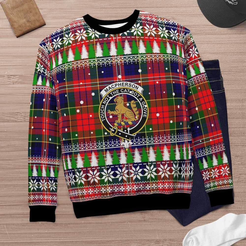 Clan MacPherson Modern Crest Tartan Christmas Ugly Sweater XE92 MacPherson Modern Crest Tartan Tartan Ugly Sweater   