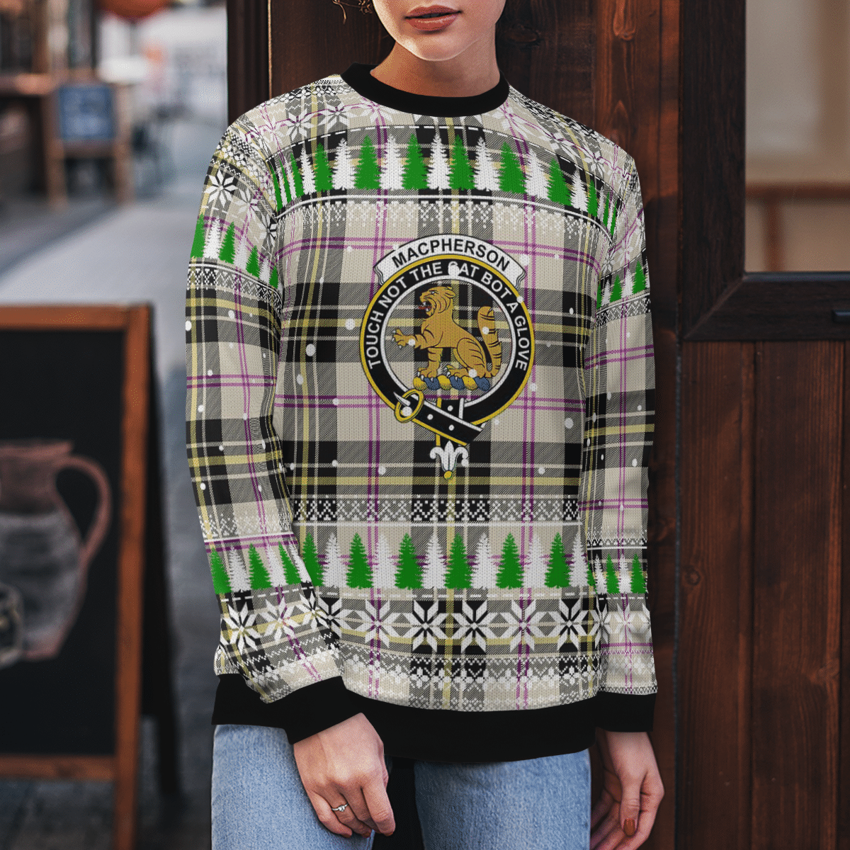 Clan MacPherson Dress Ancient Crest Tartan Christmas Ugly Sweater BW13 MacPherson Dress Ancient Crest Tartan Tartan Ugly Sweater   