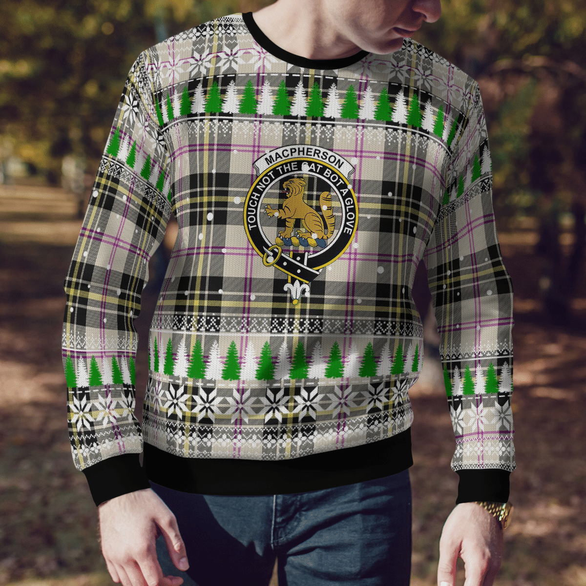 Clan MacPherson Dress Ancient Crest Tartan Christmas Ugly Sweater BW13 MacPherson Dress Ancient Crest Tartan Tartan Ugly Sweater   