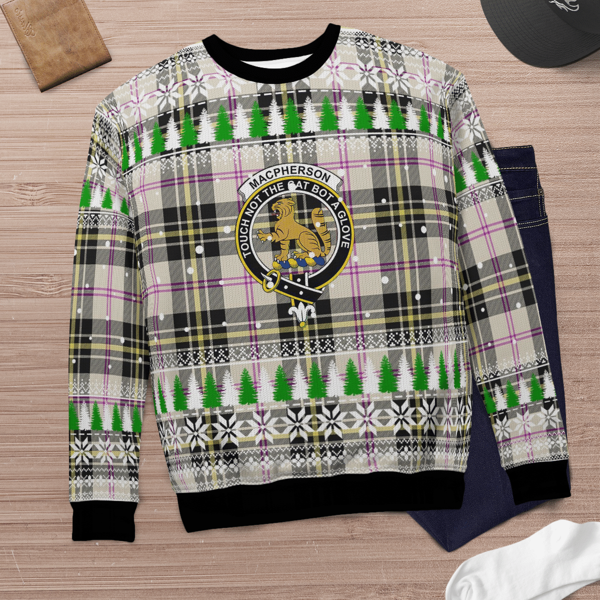 Clan MacPherson Dress Ancient Crest Tartan Christmas Ugly Sweater BW13 MacPherson Dress Ancient Crest Tartan Tartan Ugly Sweater   