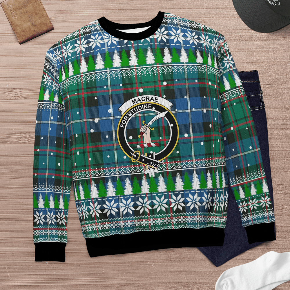 Clan MacRae Hunting Ancient Crest Tartan Christmas Ugly Sweater HC58 MacRae Hunting Ancient Crest Tartan Tartan Ugly Sweater   