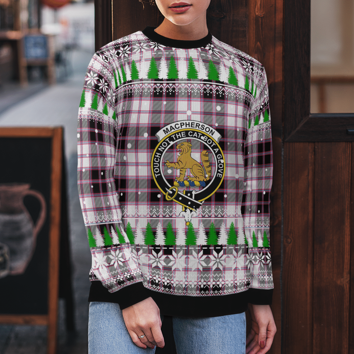 Clan MacPherson Hunting Modern Crest Tartan Christmas Ugly Sweater UV52 MacPherson Hunting Modern Crest Tartan Tartan Ugly Sweater   