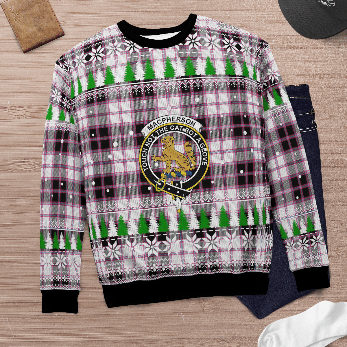 Clan MacPherson Hunting Modern Crest Tartan Christmas Ugly Sweater UV52 MacPherson Hunting Modern Crest Tartan Tartan Ugly Sweater   