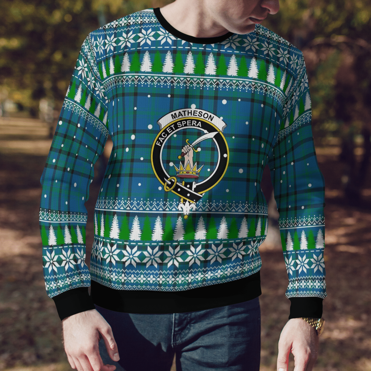 Clan Matheson Hunting Ancient Crest Tartan Christmas Ugly Sweater JH23 Matheson Hunting Ancient Crest Tartan Tartan Ugly Sweater   