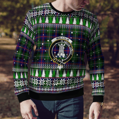 Clan Malcolm Modern Crest Tartan Christmas Ugly Sweater MO17 Malcolm Modern Crest Tartan Tartan Ugly Sweater   