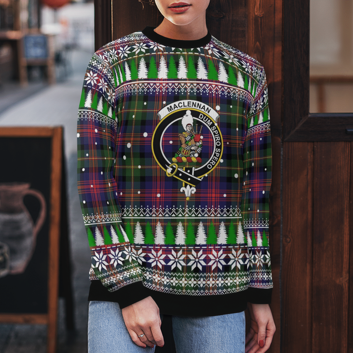 Clan MacLennan Crest Tartan Christmas Ugly Sweater BB54 MacLennan Crest Tartan Tartan Ugly Sweater   