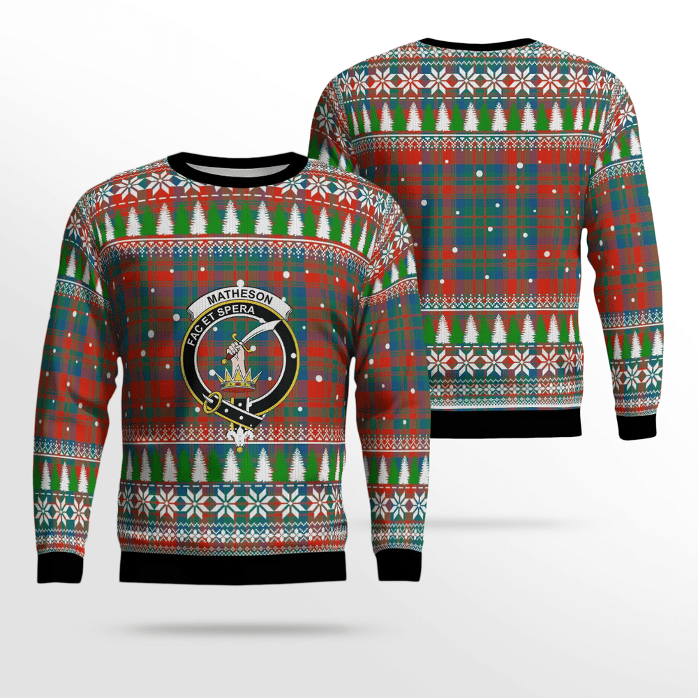 Clan Matheson Ancient Crest Tartan Christmas Ugly Sweater XZ80 Matheson Ancient Crest Tartan Tartan Ugly Sweater   
