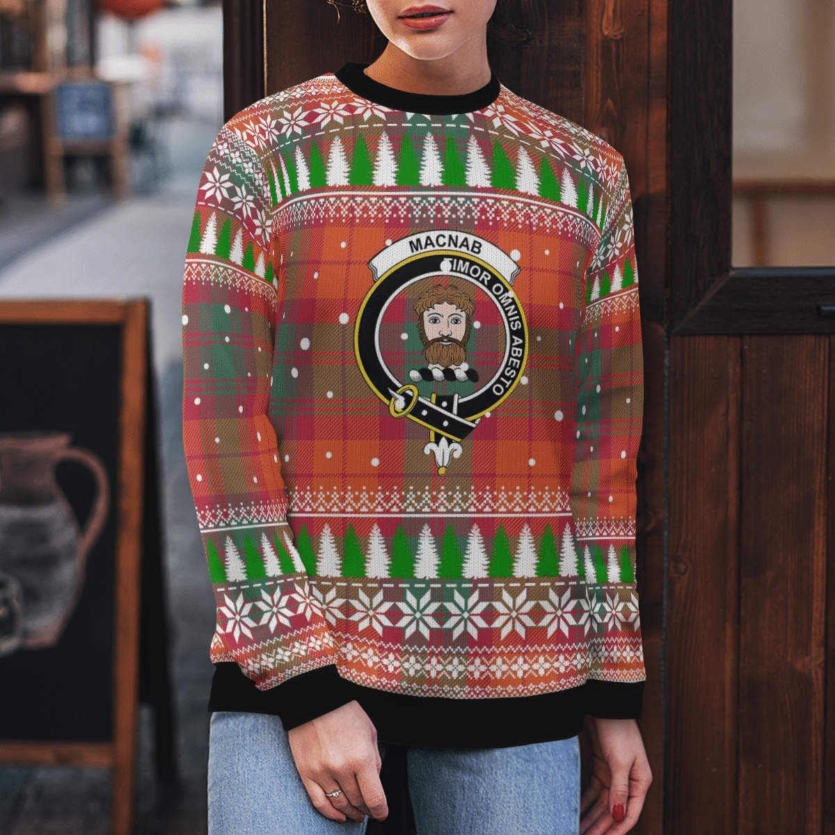 Clan MacNab Ancient Crest Tartan Christmas Ugly Sweater QR85 MacNab Ancient Crest Tartan Tartan Ugly Sweater   
