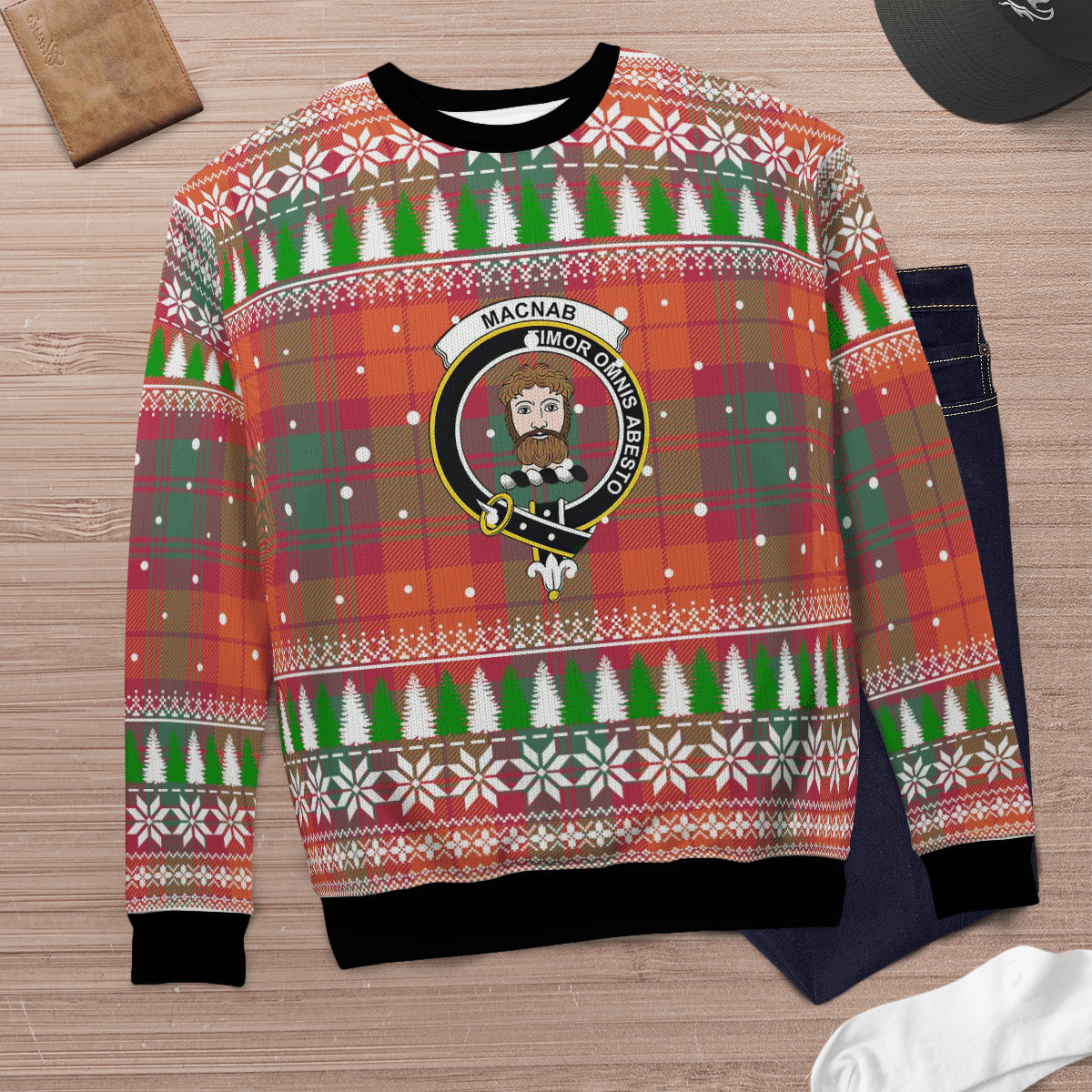 Clan MacNab Ancient Crest Tartan Christmas Ugly Sweater QR85 MacNab Ancient Crest Tartan Tartan Ugly Sweater   