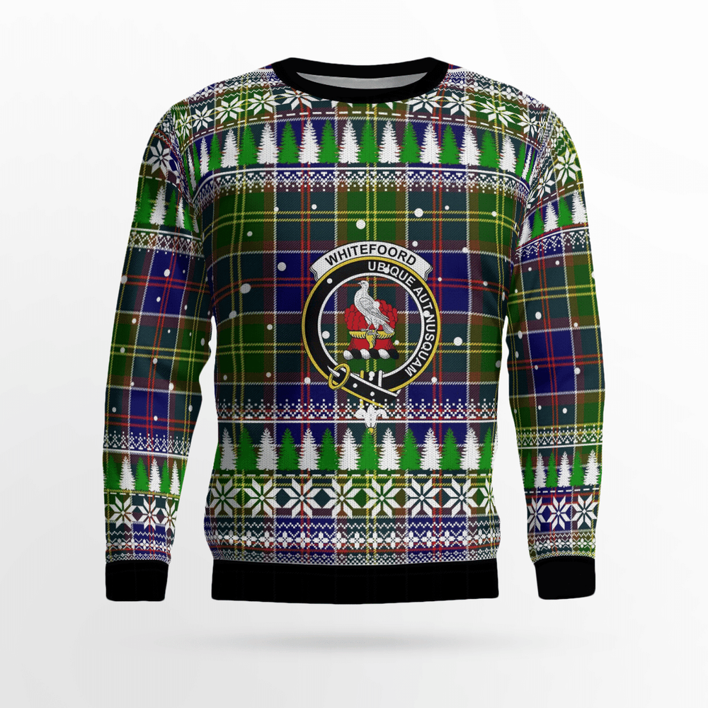 Clan Whiteford Crest Tartan Christmas Ugly Sweater OI22 Whiteford Crest Tartan Tartan Ugly Sweater   