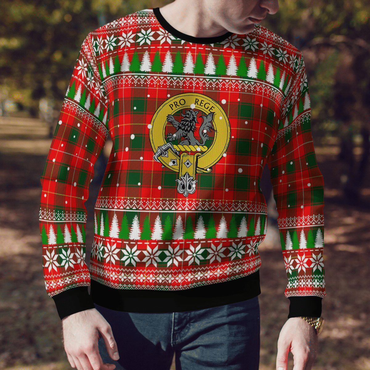 Clan MacPhee Modern Crest Tartan Christmas Ugly Sweater XQ20 MacPhee Modern Crest Tartan Tartan Ugly Sweater   