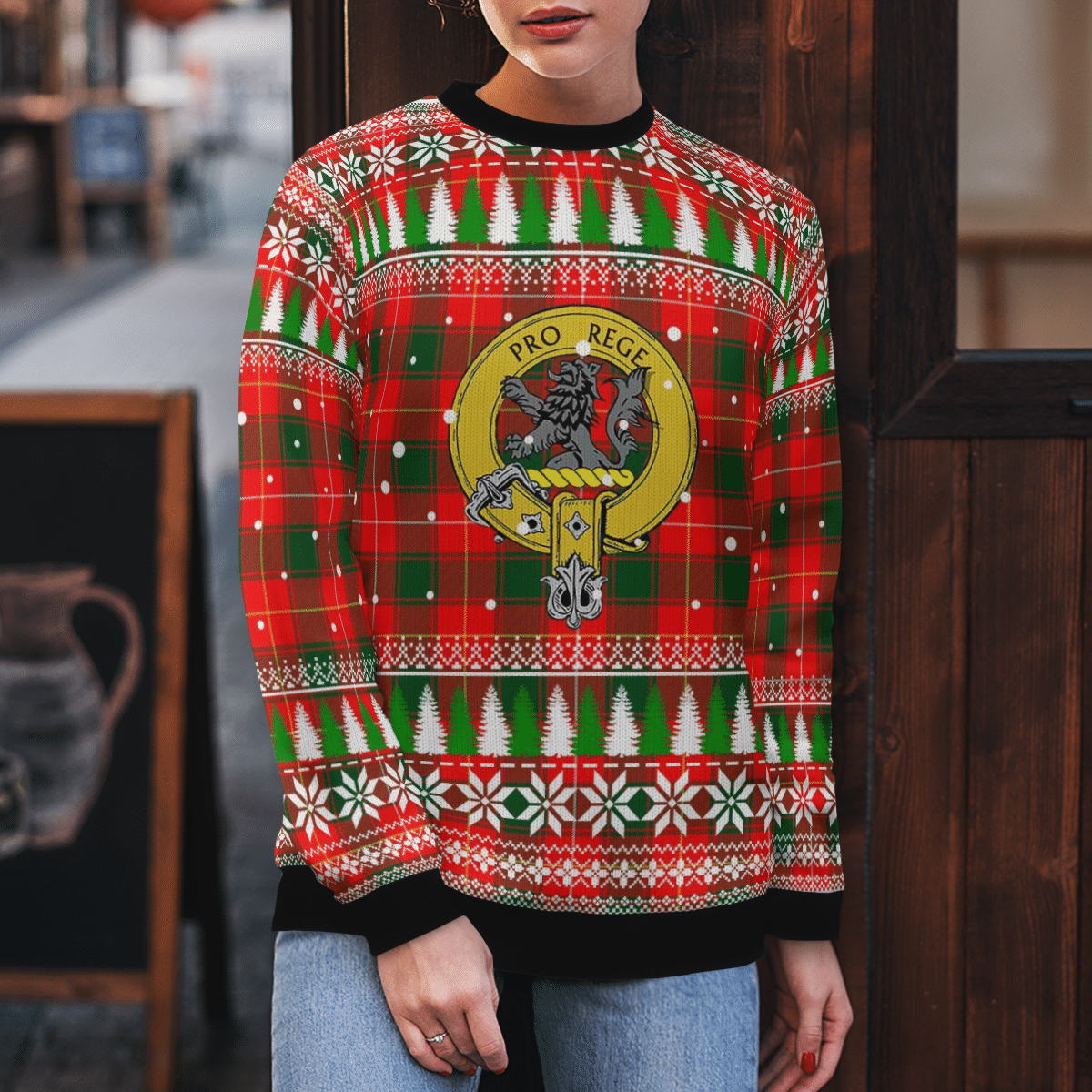 Clan MacPhee Modern Crest Tartan Christmas Ugly Sweater XQ20 MacPhee Modern Crest Tartan Tartan Ugly Sweater   