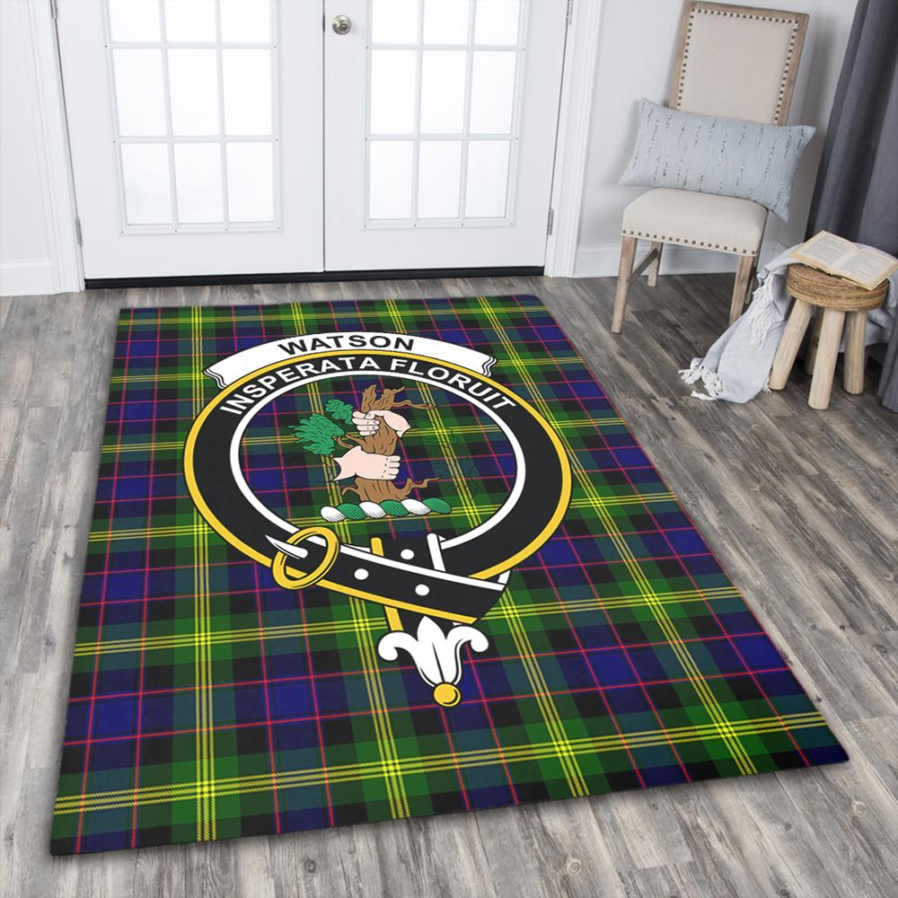 Watson Modern Tartan Crest Area Rug