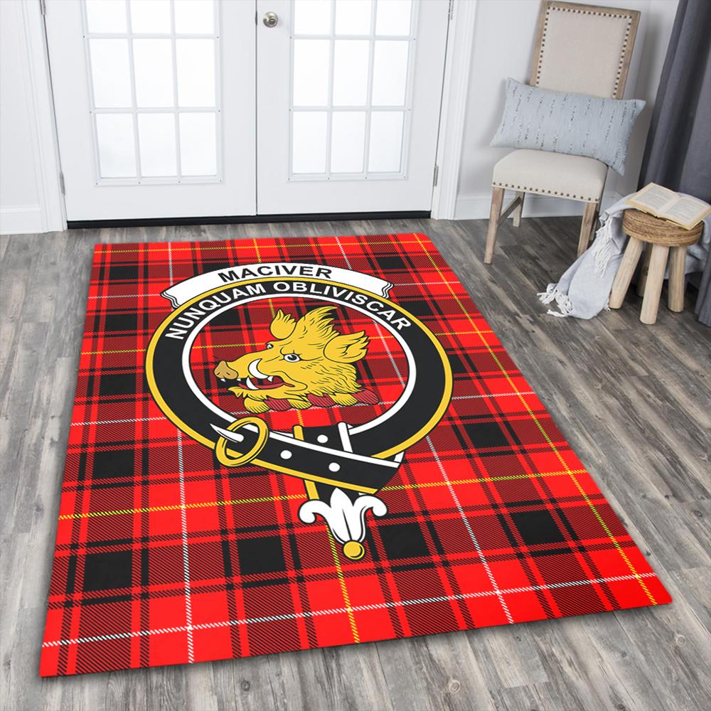 MacIver Modern Tartan Crest Area Rug