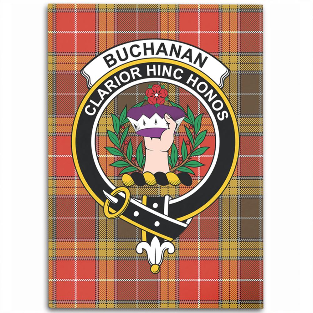 Buchanan Old Set Weathered Tartan Crest Area Rug