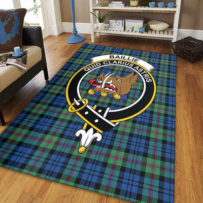 Clan Baillie Ancient Tartan Crest Rug – Scottish Highland Carpet for Living Room, Celtic Home Decor & Scotland Gift HI10