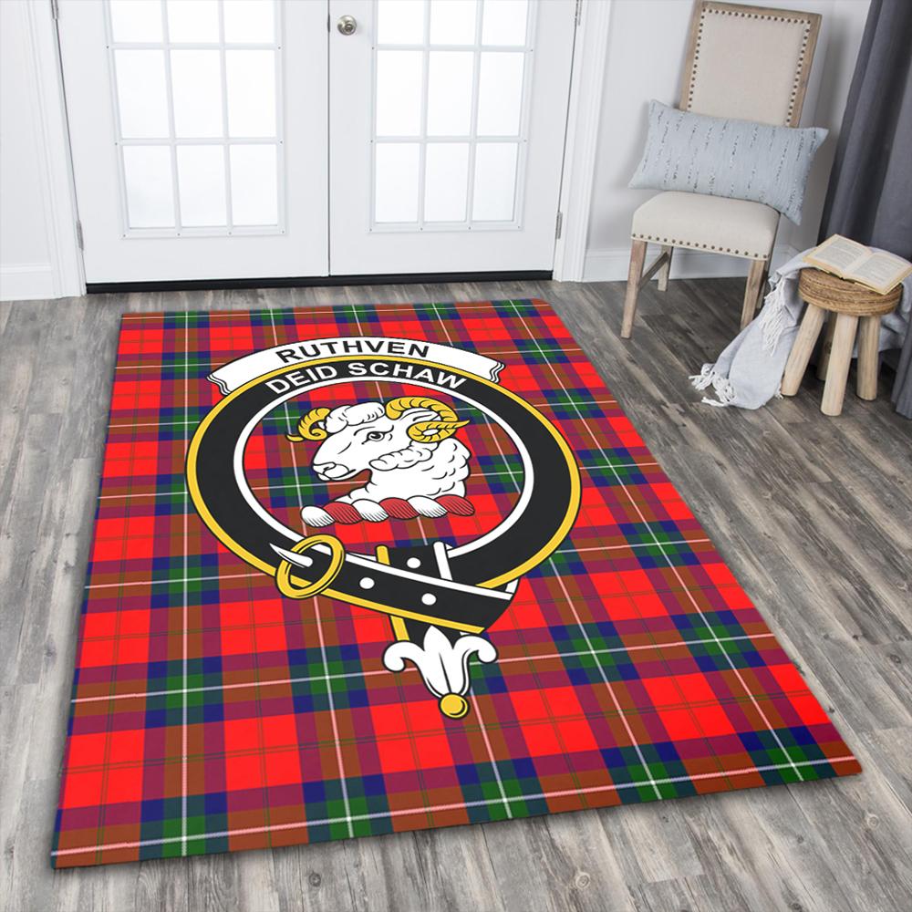 Ruthven Modern Tartan Crest Area Rug