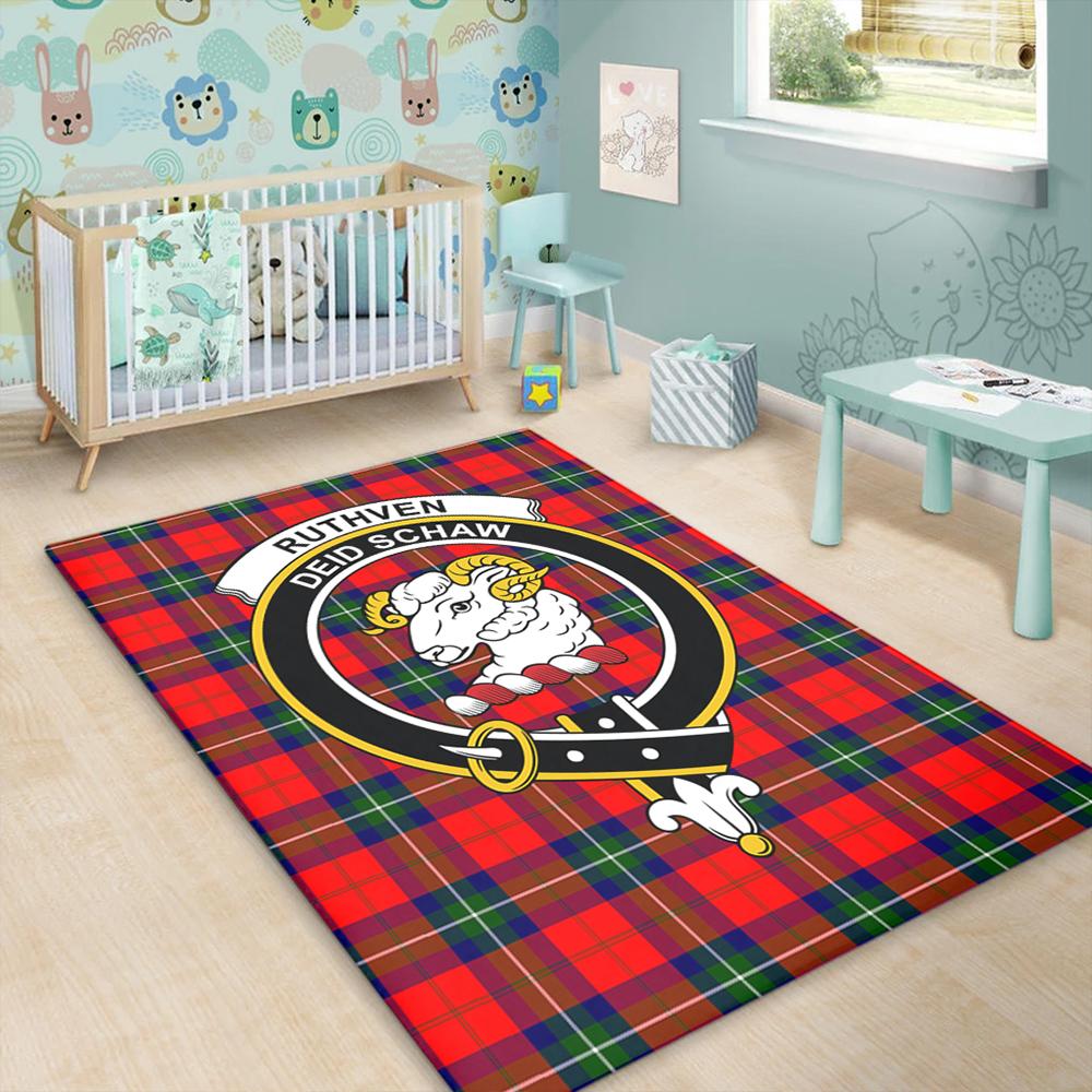 Ruthven Modern Tartan Crest Area Rug
