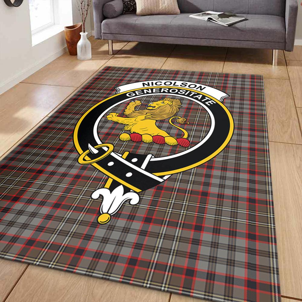 Nicolson Hunting Weathered Tartan Crest Area Rug