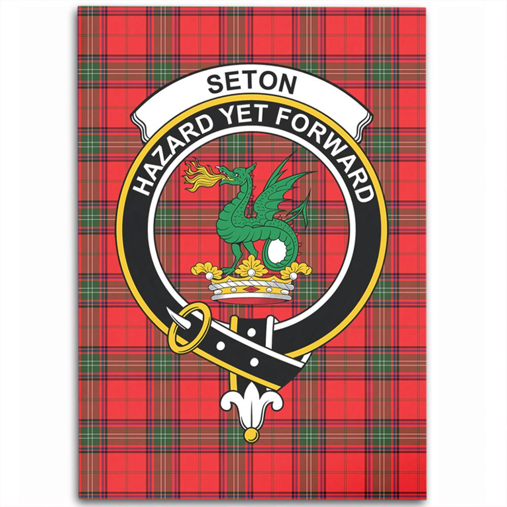 Seton Modern Tartan Crest Area Rug