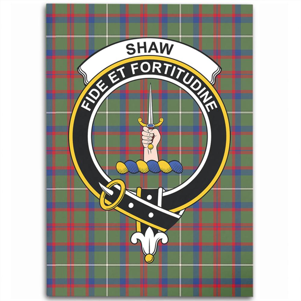 Shaw Green Modern Tartan Crest Area Rug