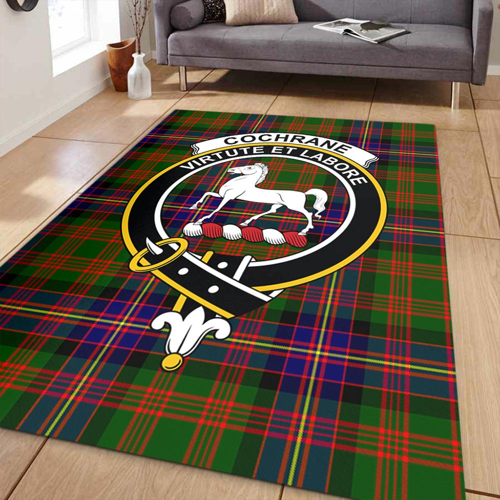 Cochrane Modern Tartan Crest Area Rug